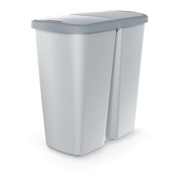   Hulladékgyűjtő Prosperplast COMPACTA Q DUO, 45 l hamu színben, világosszürke fedéllel