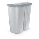 Hulladékgyűjtő Prosperplast COMPACTA Q DUO, 45 l hamu színben, világosszürke fedéllel