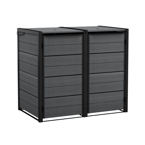 Kerti tároló Keter Hide Away 2x 120 l-es kukákhoz, szürke
