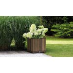 Keter Deco négyzet alakú virágcserép, diófa