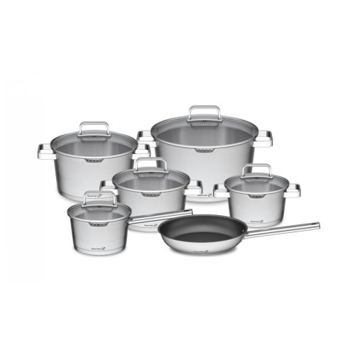 G21 Gourmet Magic edénykészlet extra fazékkal, 11 darabos, rozsdamentes acél