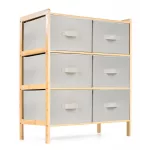 Bambusz polc G21 6 kosárral, bézs színű