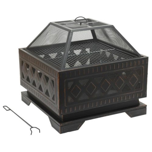 Cattara SQUARE réz patinás kandalló fedéllel