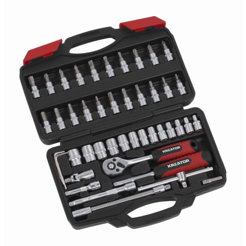 Kreator KRT500117 1/4" 46 darabos dugókulcs készlet