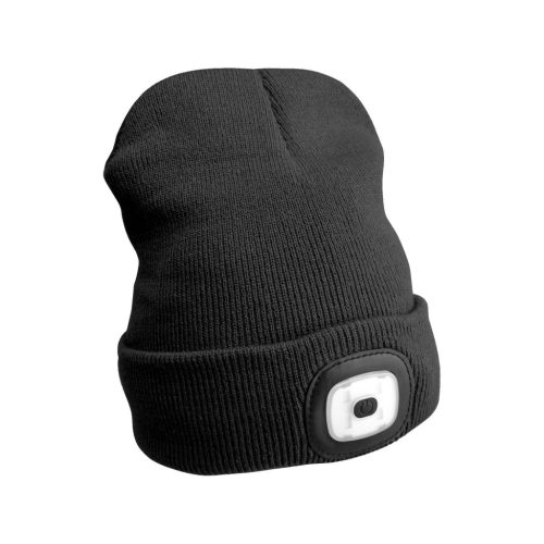 Sixtol sapka LED-es fejpánttal, újratölthető, fekete, pompommal
