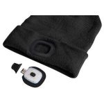 Sixtol sapka LED-es fejpánttal, újratölthető, fekete, pompommal