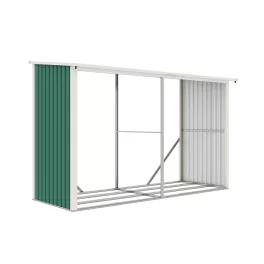 G21 WOH 682 tüzifa tároló - 302 x 119 cm, zöld