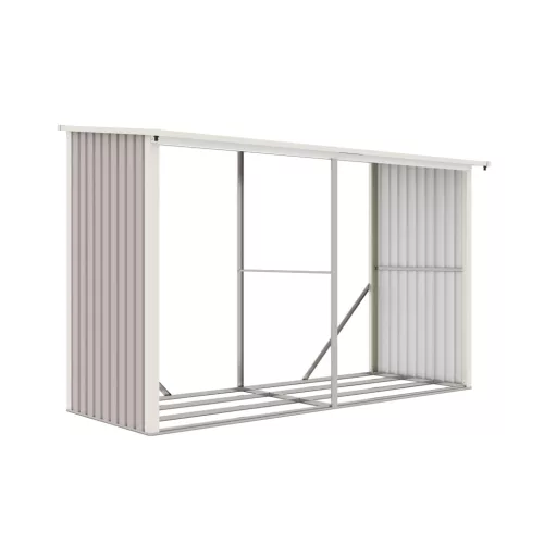 G21 WOH 682 tüzifa tároló - 302 x 119 cm, szürke