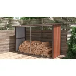 G21 WOH 682 tüzifa tároló - 302 x 119 cm, barna