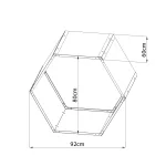 Tüzifa tároló G21 HEX 53 - 92 x 60 cm, barna