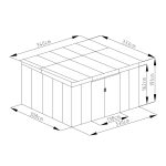 Kerti ház G21 GRAH 1132 - 340 x 333 cm, barna - sérült csomagolásban