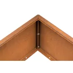 G21 Corten magaságyás, 132 × 32 × 132 cm.
