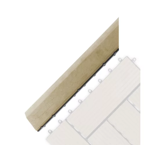 G21 Cumaru átvezető profil a WPC burkolócsempékhez, 38,5 x 7,5 cm sarok (bal)