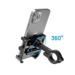 FIXED Bikee ALU 2 alumínium mobiltelefon tartó kerékpárra forgó fejjel, fekete