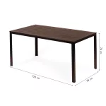 6 személyes kerti asztal 156x78 cm polywood barna