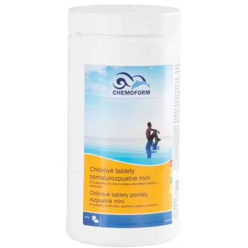 Medence klórtabletta, Chemoform 3601 (20 g), fehér, 1 kg, 80 % aktív klór, lassan oldódó, szerves, stabilizált