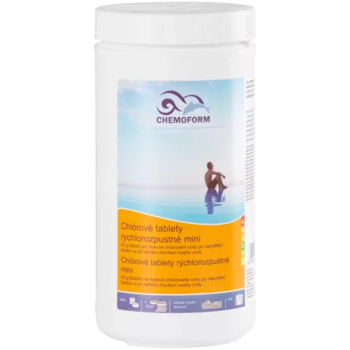 Medence klórtabletta, Chemoform 4601 (20 g), fehér, 1 kg, 50 % aktív klór, gyorsan oldódó, pH-semleges, stabilizált