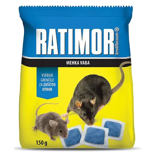 Csalétek RATIMOR® Brodifacoum fresh bait, egerekhez és patkányokhoz, 120 g, puha