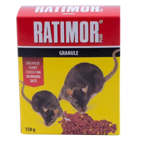 Csalétek RATIMOR® Bromadiolon pellets, 150 g, egerekhez és patkányokhoz, granulátum