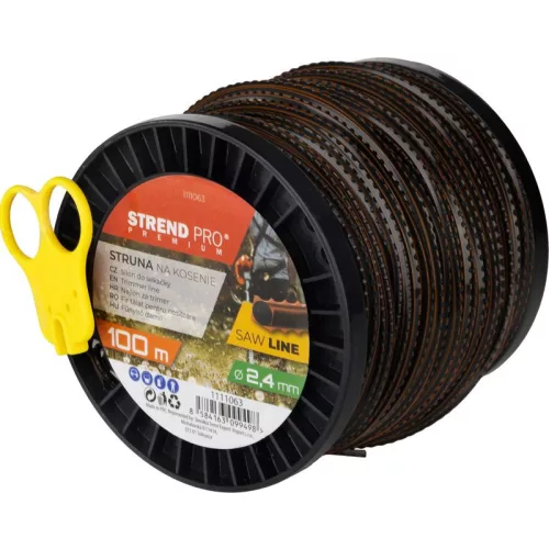 Fűkasza damil, Strend Pro Garden Premium SawLine, 2,4 mm, 100 m, sötétbarna, fogazott, kopásálló, tekercses