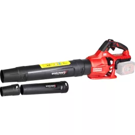   Akkumulátoros lombfúvó, Worcraft CLB-S40LiBA ShareSYS, piros/fekete, 2 x 20 V Li-Ion, légsebesség: 202 km/h, légszállítás: 13,5 m3/perc, 3 fúvókával, akkumulátor és töltő nélkül