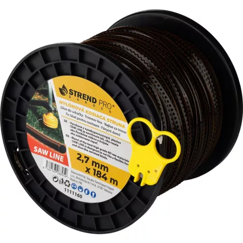 Fűkasza damil, Strend Pro Garden Premium SawLine, 2,7 mm, 184 m, sötétbarna, fogazott, nagy szilárdságú, kopásálló, tekercses