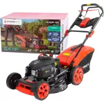 Benzinmotoros fűnyíró, Strend Pro Garden QL53P-196, fekete/piros, vágásszélesség: 53 cm, Loncin V200 motor, 196 cm3, 4 ütemű, 4000 W, 5,4 LE, 3600 fordulat/perc, 60 l gyűjtőkosár, oldalkidobás, mulcsozás, önjáró