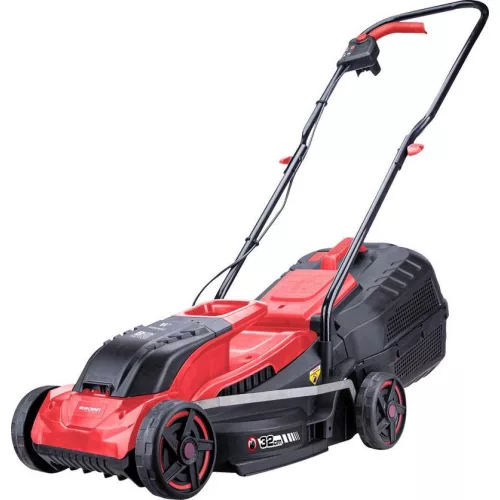 Akkumulátoros fűnyíró, Worcraft CLM-S20LiB ShareSYS, fekete/piros, vágásszélesség: 32 cm, 20 V Li-Ion, 3500 fordulat/perc, 30 l gyűjtőkosár, akkumulátor és töltő nélkül