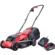Akkumulátoros fűnyíró, Worcraft CLM-S20LiB ShareSYS, fekete/piros, vágásszélesség: 32 cm, 20 V Li-Ion, 6,0 Ah, 3500 fordulat/perc, 30 l gyűjtőkosár, akkumulátorral és töltővel