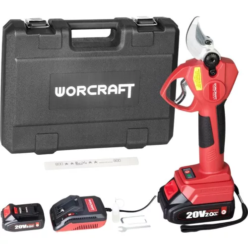 Olló Worcraft CSC-S20LiBP ShareSYS, 20V Li-Ion, kerti, akkumulátoros, ágvágó, vágás 30 mm, 1x 2.0 Ah