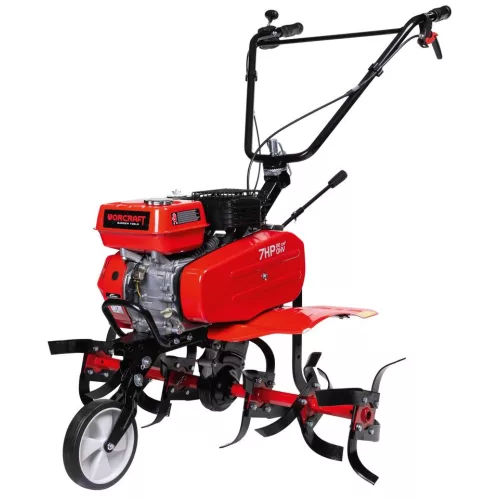 Benzinmotoros kapálógép, Worcraft WPLM112, 7 LE, munkaszélesség: 70–100 cm, munkamélység: 15–25 cm, 4 késes, négyütemű, léghűtéses
