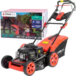   Benzinmotoros fűnyíró, Strend Pro Garden QL46P-139, fekete-piros, vágásszélesség: 46 cm, Loncin motor, 139 cm3, 4 ütemű, 2400 W, 3,2 LE, 3600 fordulat/perc, 60 l gyűjtőkosár, mulcsozás, oldalkidobás, önjáró