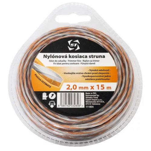 Damil vágáshoz ProCom Ultimate 2,0 mm, H-15 m, szögletes spirál