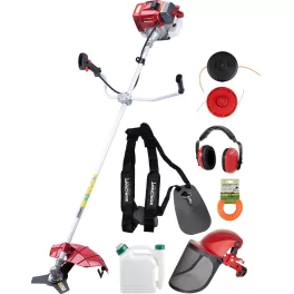   Benzinmotoros bozótvágó és fűkasza, Worcraft GT52-430C, piros/ezüst, 1400 W, kétütemű motor, 1 l üzemanyagtartály, tartozékokkal