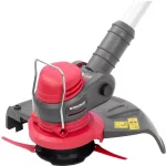 Akkumulátoros fűkasza, Worcraft CGT-S20LiSTA ShareSYS, piros/fekete, 24 cm, 2 Ah 20 V Li-Ion, 9000 fordulat/perc, teleszkópos nyél, tartozékokkal, akkumulátorral és töltővel