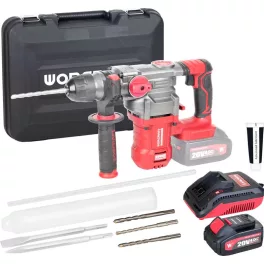   Kalapács Worcraft CRH-S20LiBDM, 20V Li-ion, ShareSYS, SDS+ 4,5J, szénkefe nélküli, SZETT 1x 4.0Ah ak