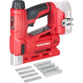   Tűzőgép Worcraft CNS-S20LiC ShareSYS, 20V Li-Ion, szabályozással, U típusú kapcsok + T típusú szegek