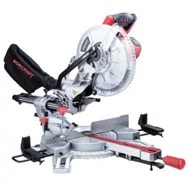  Elektromos gérvágó fűrész, Worcraft MS20-255, 2000 W, 255 mm tárcsa, 5000 fordulat/perc, 230 V, csúszó funkció, lézeres vezető, porzsák, oldaltámaszok