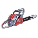Benzinmotoros láncfűrész, Worcraft GCS52-20D, piros/szürke/fekete, 2200 W, vezetősín: 50 cm, üzemanyagtartály: 550 ml, 260 ml olajtartály
