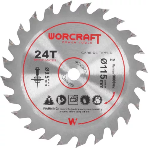 Tárcsa Worcraft CMCS-S20LiB-hez, 115x9,5 mm, 24T, fűrész