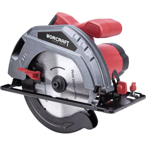 Elektromos körfűrész, Worcraft CS15-185, 1500 W, 185 mm tárcsa, 5000 fordulat/perc, 0-45° állítható, fűrészlapvédő, reteszelő kapcsoló