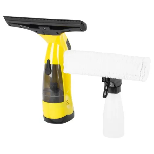 Ablaktörlő, Strend Pro VAC-79W, sárga/fekete, 28 cm, 280 ml, akkumulátoros, szórófejes palackkal, 60 ml szennyvíztartállyal, könnyű, praktikus