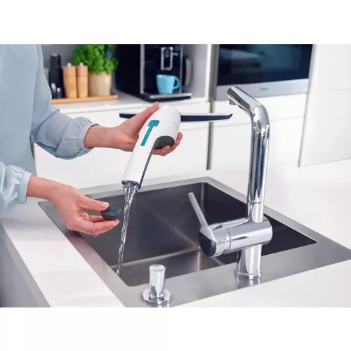 Ablakporszívó, Leifheit Nemo 51030, fehér/türkiz, IPX7 vízálló, beépített víztartály, könnyű, ergonomikus, csík- és foltmentes tisztítás