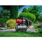 Házi vízmű, Strend Pro Garden, ezüst/piros, 1000 W, tartály: 24 l, maximális átfolyás: 3500 l/óra, rozsdamentes acél, tiszta vízhez és esővízhez