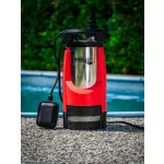 Elektromos búvárszivattyú, Strend Pro Garden MQ1000, piros/fekete, 1000 W, 10 m kábel, maximális emelőmagasság: 33 m, 108 l/perc, IPX8, tiszta vízhez, úszókapcsolós