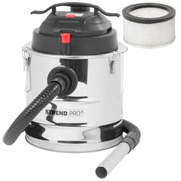   Elektromos hamuporszívó, Strend Pro AV605, ezüst/fekete, 1200 W, tartály: 18 l, HEPA szűrő, szűrőtisztító funkció, hideg hamuhoz, 1,2 m szívótömlő, rozsdamentes acél tartály