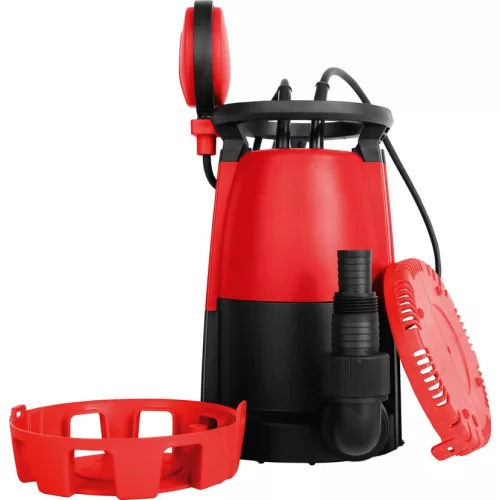 Elektromos búvárszivattyú, Strend Pro Garden MC900E, piros/fekete, 900 W, 10 m kábel, 300 l/perc, IP68, úszókapcsolós, tiszta vízhez és szennyvízhez