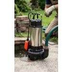 Elektromos búvárszivattyú, Strend Pro SCV1100, fekete/ezüst, 1100 W, 8 m kábel, maximális emelőmagasság: 10 m, 375 l/perc, IPX8, szennyvízhez, úszókapcsolós, késes