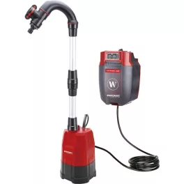   Akkumulátoros búvárszivattyú, Worcraft CRWP-S20Li ShareSYS, piros/fekete, 20 V, 42 l/perc, vezeték nélküli, akkumulátor és töltő nélkül, tiszta vízhez