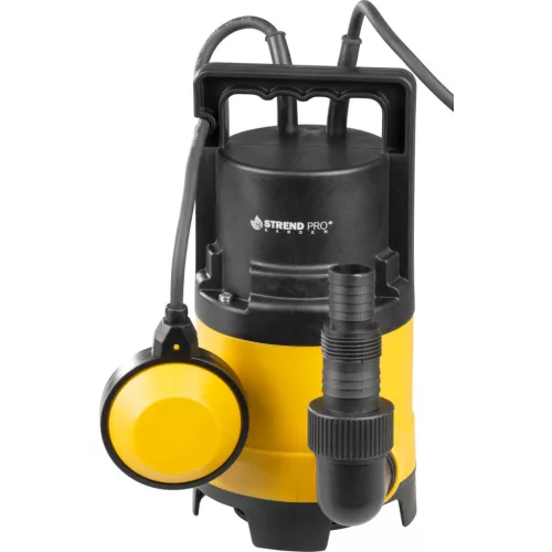 Elektromos iszapszivattyú, Strend Pro Garden ZSPW400-D, sárga/fekete, 400 W, 10 m kábel, maximális emelőmagasság: 5 m, 133 l/perc, szennyvízhez, úszókapcsolós, 35 mm szemcseméretig